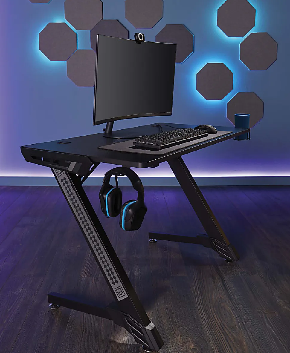 RS Gaming™ Venno 45"W Gaming Computer Desk, Black