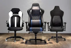 RS Gaming™ Vertex Ergonomic Faux Leather High-Back Gaming Office Chair, Black, BIFMA Compliant