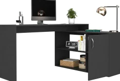 RTA AXIS 60"W L-Shaped Computer Desk, Wengue