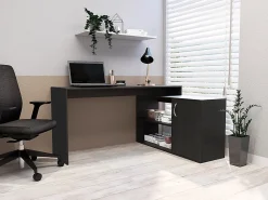 RTA AXIS 60"W L-Shaped Computer Desk, Wengue