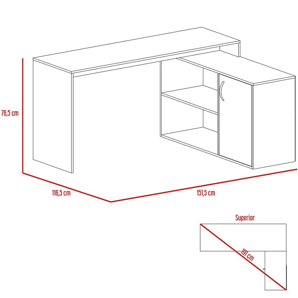 RTA AXIS 60"W L-Shaped Computer Desk, Wengue