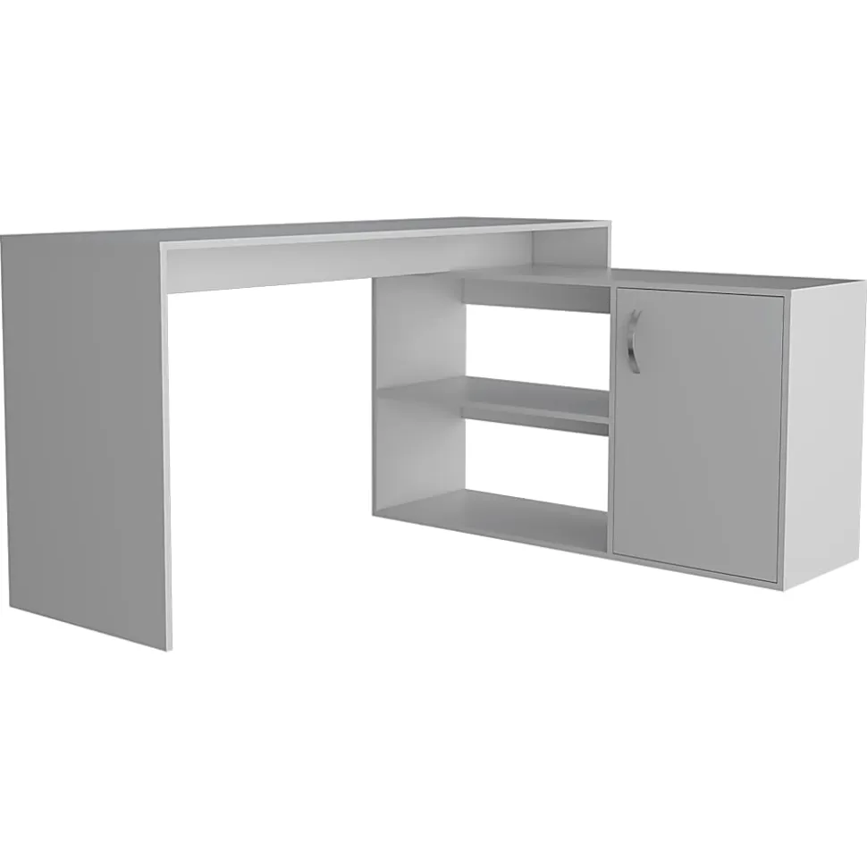 RTA AXIS 60"W L-Shaped Computer Desk, White