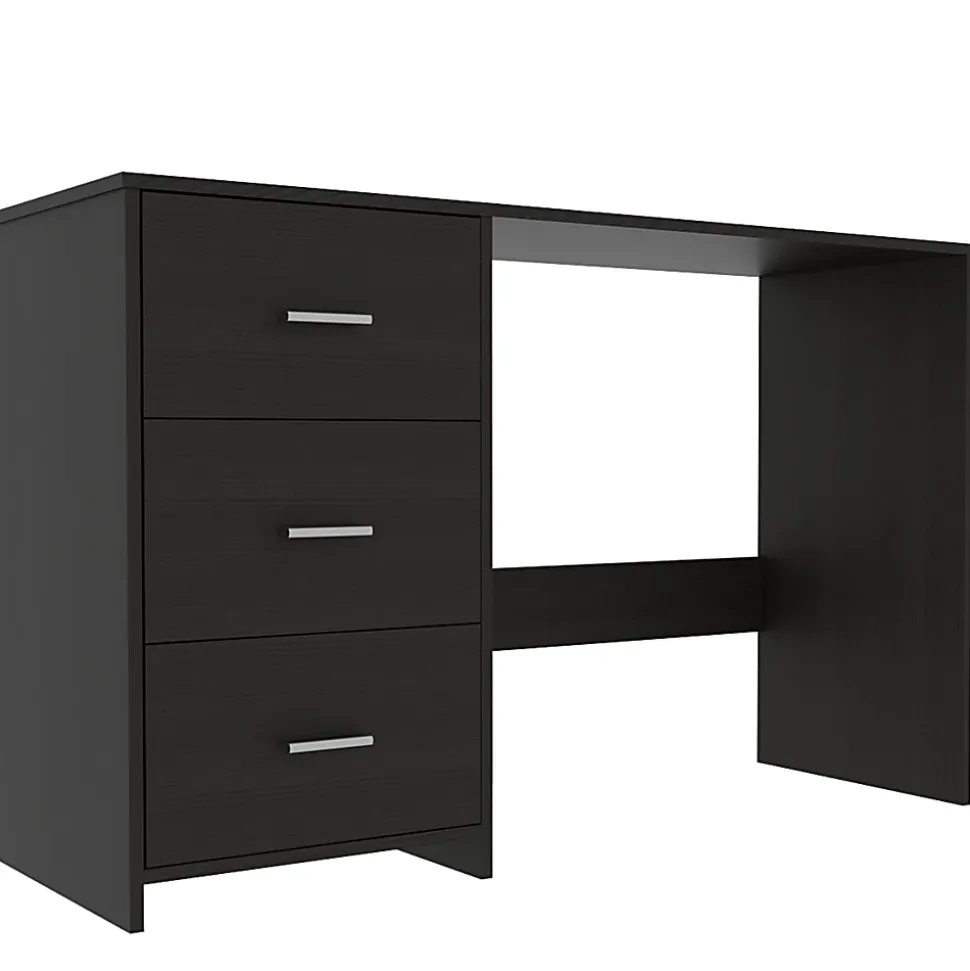 RTA 48"W 3-Drawer Computer Desk, Black