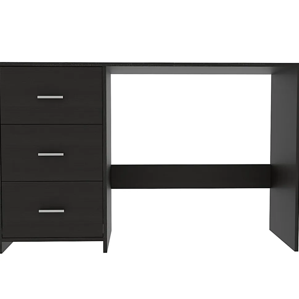 RTA 48"W 3-Drawer Computer Desk, Black