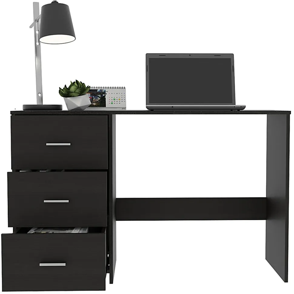 RTA 48"W 3-Drawer Computer Desk, Black