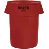 Rubbermaid® Brute Round Plastic Trash Can, 31 1/2" x 24", 44 Gallons, Red