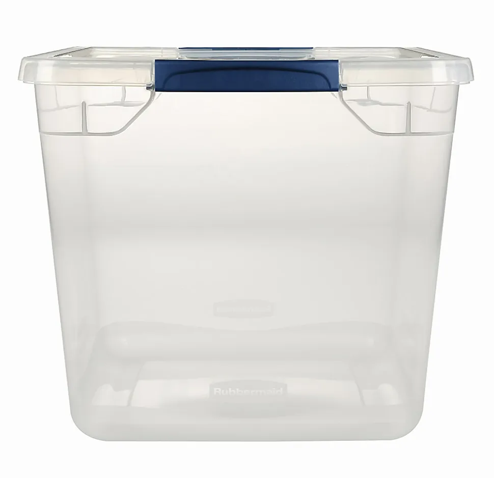 Rubbermaid® Cleverstore Storage Tote With Latching Lid, 30 Qt, 18-3/4" x 13-3/8" x 10-1/2", Clear