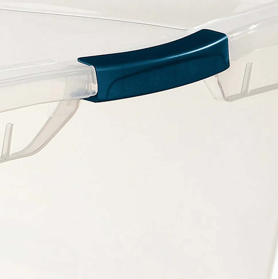 Rubbermaid® Cleverstore Storage Tote With Latching Lid, 30 Qt, 18-3/4" x 13-3/8" x 10-1/2", Clear