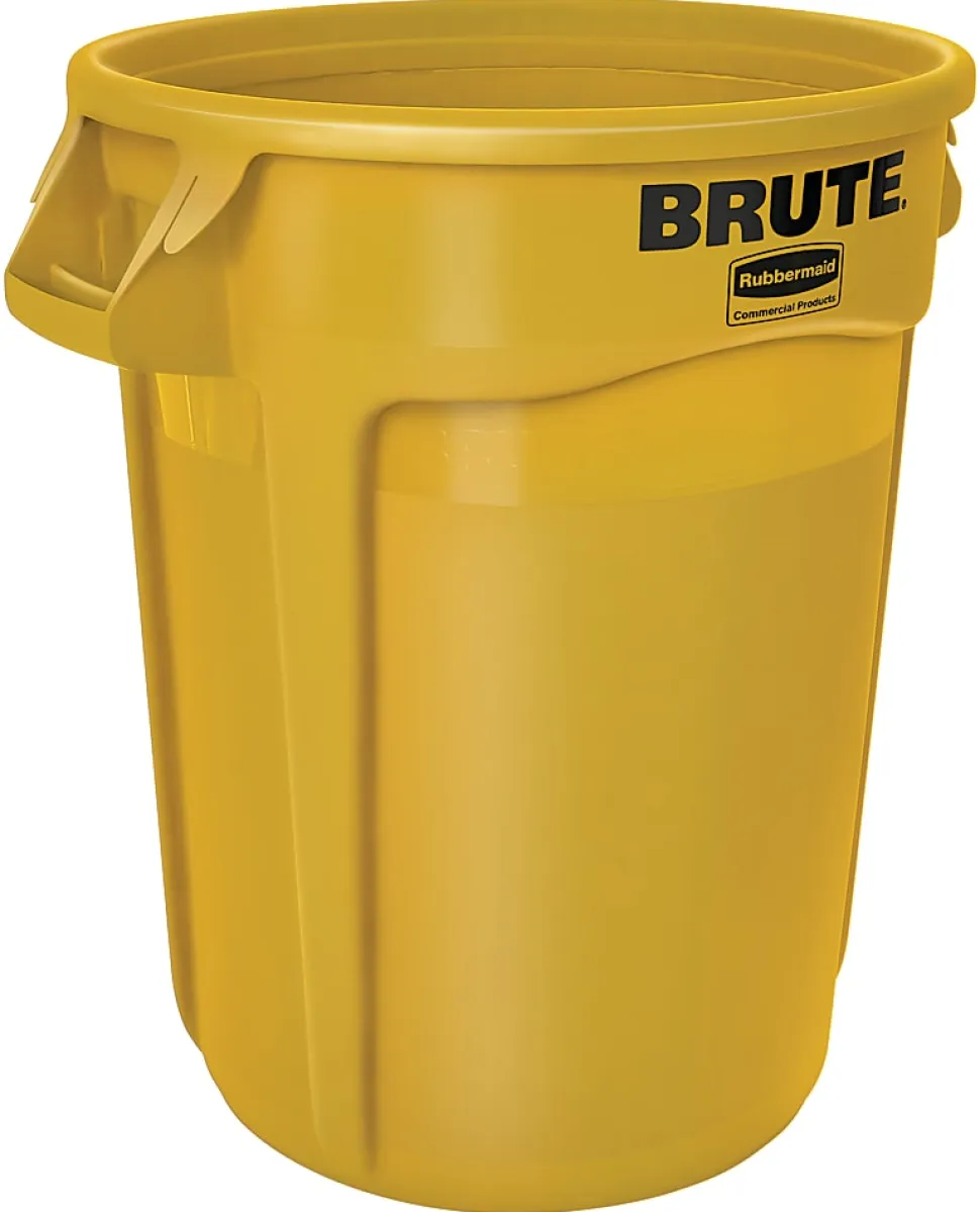 Rubbermaid Commercial Brute Round Container - 32 gal Capacity - Round - Heavy Duty - 263200YEL