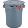 Rubbermaid® Commercial Brute Container with Lid, 32 gal, Plastic, Gray