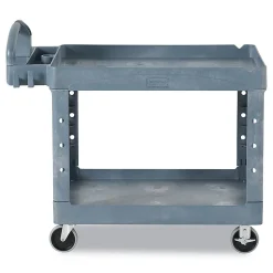 Rubbermaid® Commercial BRUTE Heavy-Duty Ergo Handle Utility Cart, Plastic, 2 Shelves, 750 lb Capacity, 26