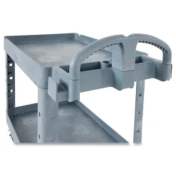 Rubbermaid® Commercial BRUTE Heavy-Duty Ergo Handle Utility Cart, Plastic, 2 Shelves, 750 lb Capacity, 26
