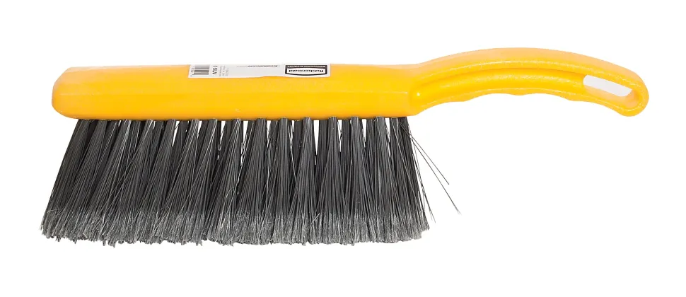 Rubbermaid Commercial Countertop Block Brush - 8" Synthetic Bristle - 12.5" Overall Length - Yellow, Silver - 1 Each