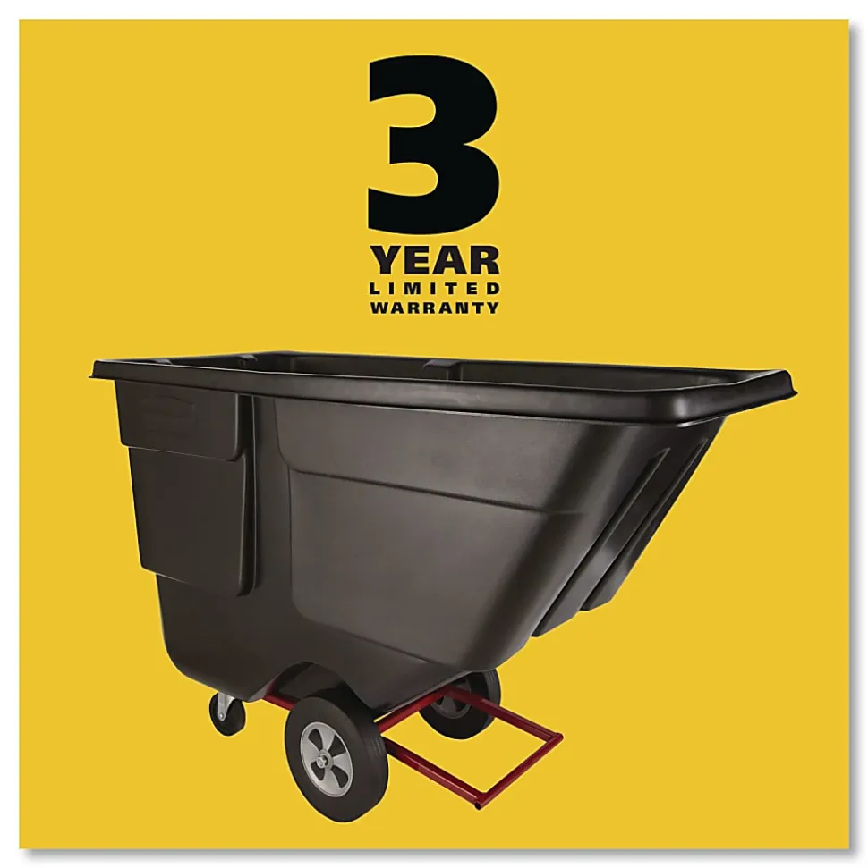 Rubbermaid® Commercial,0.5 cu yd BRUTE Rotomolded Tilt Truck, 450 lb Capacity, Black