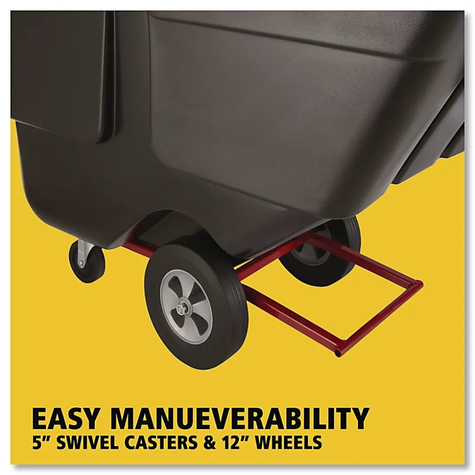 Rubbermaid® Commercial,0.5 cu yd BRUTE Rotomolded Tilt Truck, 450 lb Capacity, Black