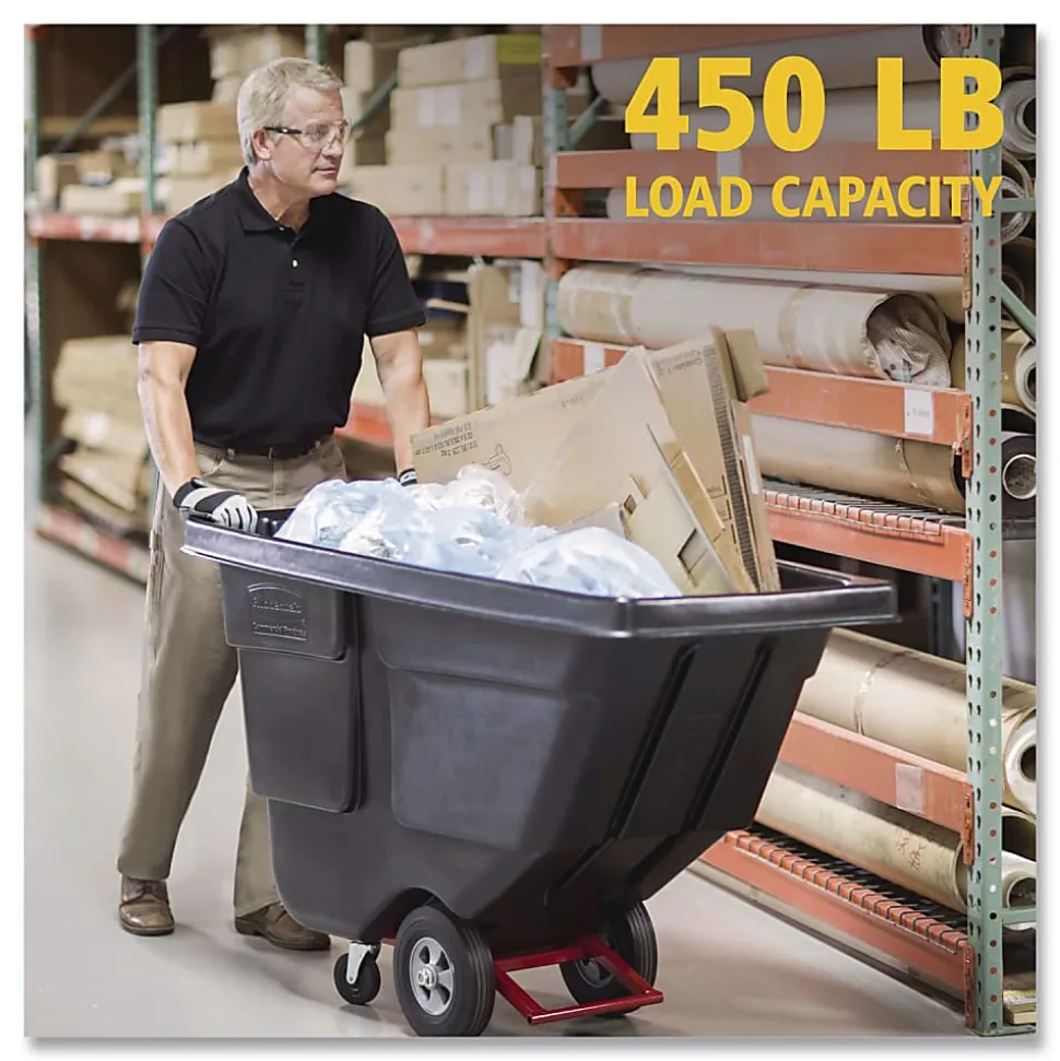 Rubbermaid® Commercial,0.5 cu yd BRUTE Rotomolded Tilt Truck, 450 lb Capacity, Black