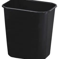 Rubbermaid® Commercial Deskside Wastebaskets, 3.25 Gallons, Black, Set Of 12 Wastebaskets