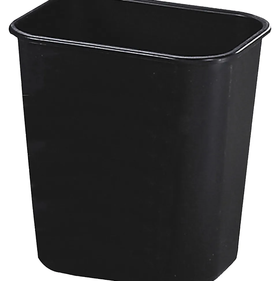 Rubbermaid® Commercial Deskside Wastebaskets, 3.25 Gallons, Black, Set Of 12 Wastebaskets