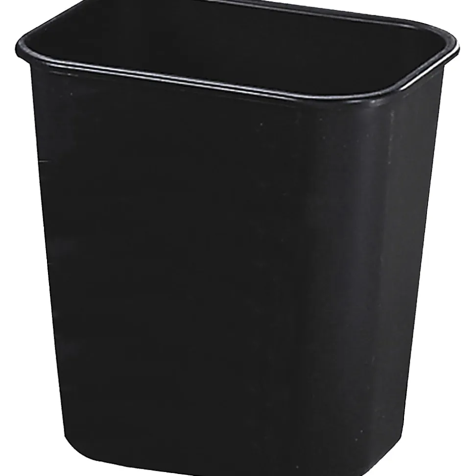 Rubbermaid® Commercial Deskside Wastebaskets, 3.25 Gallons, Black, Set Of 12 Wastebaskets