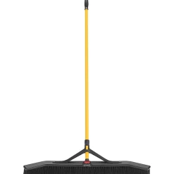 Rubbermaid Commercial Maximizer Push-To-Center 36" Brooms - Polypropylene Bristle - 58.1" Overall Length - Steel Handle - 6 / Carton
