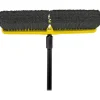 Rubbermaid Commercial Medium Sweep Plastic Foam Block - 3" Tampico Bristle - 18" Brush Face - 1 Each - Black