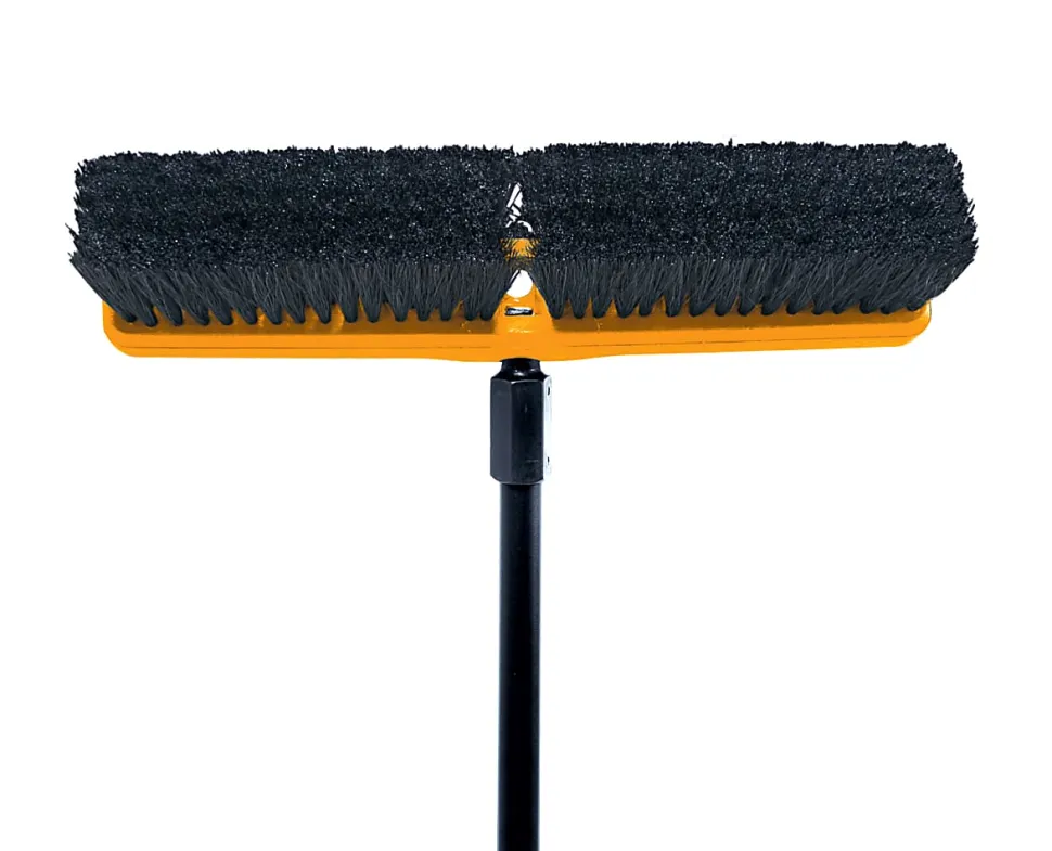 Rubbermaid Commercial Medium Sweep Plastic Foam Block - 3" Tampico Bristle - 18" Brush Face - 1 Each - Black