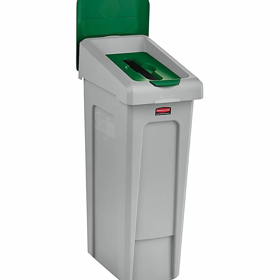 Rubbermaid Commercial Slim Jim Recycling Station 1-Stream Paper, 23 Gal - 23 gal Capacity - - 2185054