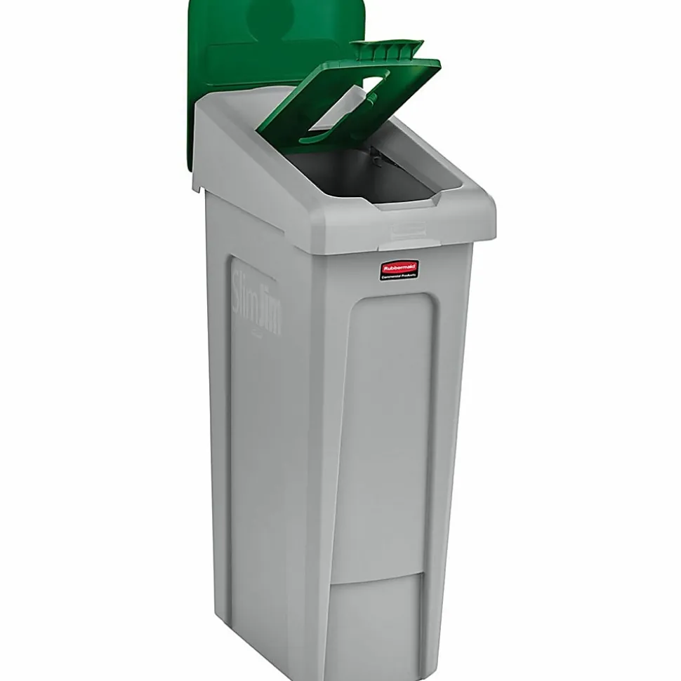 Rubbermaid Commercial Slim Jim Recycling Station 1-Stream Paper, 23 Gal - 23 gal Capacity - - 2185054