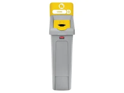 Rubbermaid Commercial Slim Jim Recycling Station 1-Stream Bottles/Cans, 23 Gal - 23 gal Capacity -  - 2185052