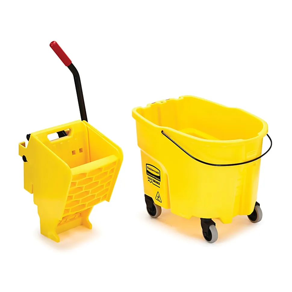 Rubbermaid® Commercial WaveBrake® 35 QT Side Press Bucket and Wringer, Yellow