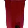 Rubbermaid® Rectangular Plastic Step-On Waste Container, 23 Gallons, 32 1/2" x 19 3/4" x 16 1/8", Red