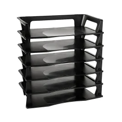 Rubbermaid® Regeneration Letter Tray, 2 3/4"H x 9"W x 15 1/4"D, Black, 1 Pack Of 6 Trays