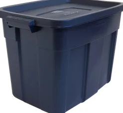 Rubbermaid® Roughneck Totes, 18-Gallon, Dark Indigo Metallic