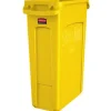 Rubbermaid® Slim Jim Rectangular Polyethylene Vented Waste Receptacle, 23 Gallons, Yellow