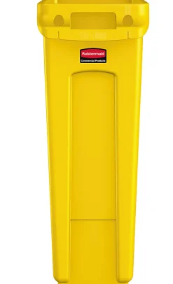 Rubbermaid® Slim Jim Rectangular Polyethylene Vented Waste Receptacle, 23 Gallons, Yellow