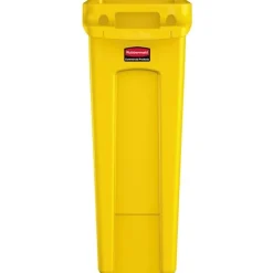 Rubbermaid® Slim Jim Rectangular Polyethylene Vented Waste Receptacle, 23 Gallons, Yellow
