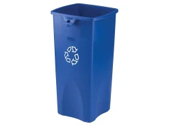Rubbermaid® Square Recycling Container, Blue/White