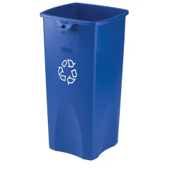 Rubbermaid® Square Recycling Container, Blue/White