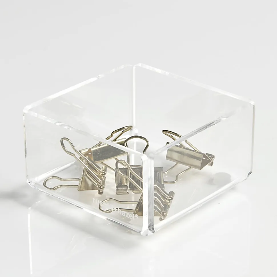 Russell & Hazel Acrylic Bloc For Desk Organization, 3” x 3” x 1-1/2”, Clear