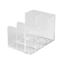 Russell & Hazel Acrylic Desktop Organizer, 4”H x 6”W x 4”D, Clear
