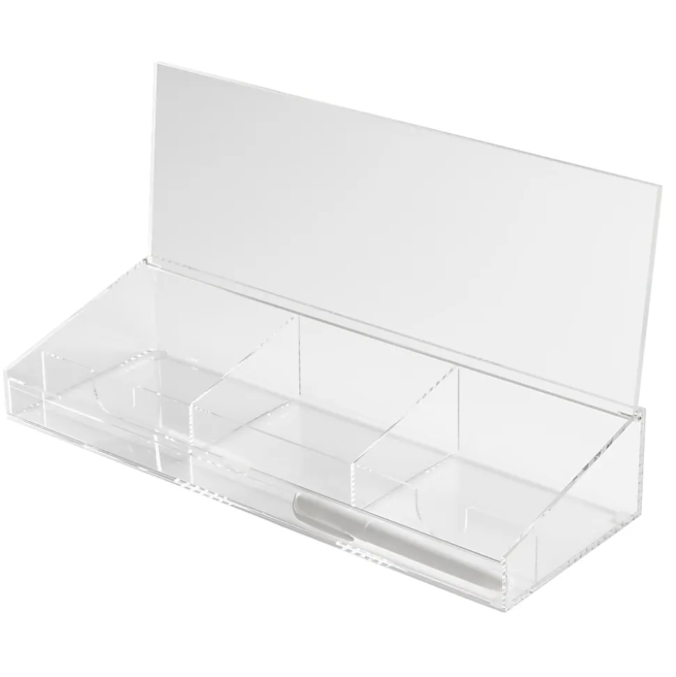 Russell & Hazel Acrylic Dry-Erase Desktop Organizer, 2-1/2”H x 14”W x 5”D, Clear