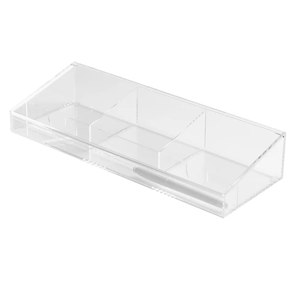 Russell & Hazel Acrylic Dry-Erase Desktop Organizer, 2-1/2”H x 14”W x 5”D, Clear