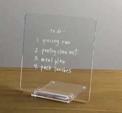 Russell & Hazel Dry-Erase Acrylic Memo Board, 12”H x 12”W x 6-1/2”D, Clear