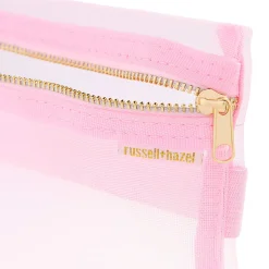 Russell & Hazel Mesh Pencil Case, 8-1/2” x 5”, Blush