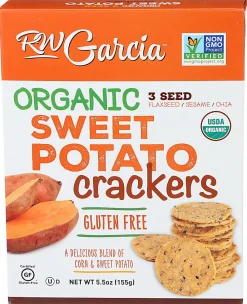 RW Garcia Organic Crackers, Sweet Potato, 5.5 Oz, Total Qty 6