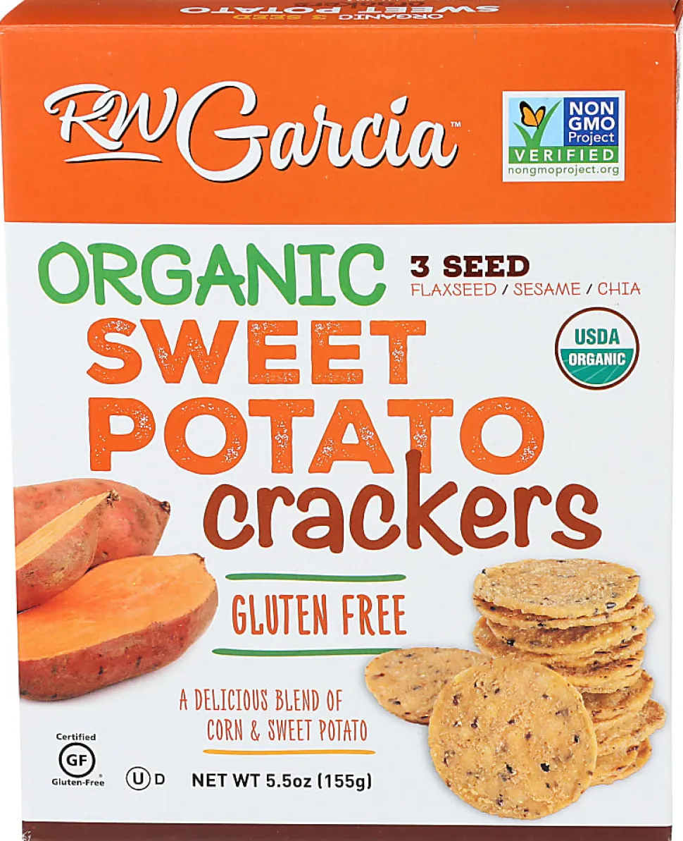 RW Garcia Organic Crackers, Sweet Potato, 5.5 Oz, Total Qty 6