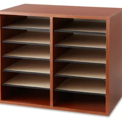 Safco® Adjustable Literature Organizer, 9" x 11 1/2" x 2 3/8", Cherry