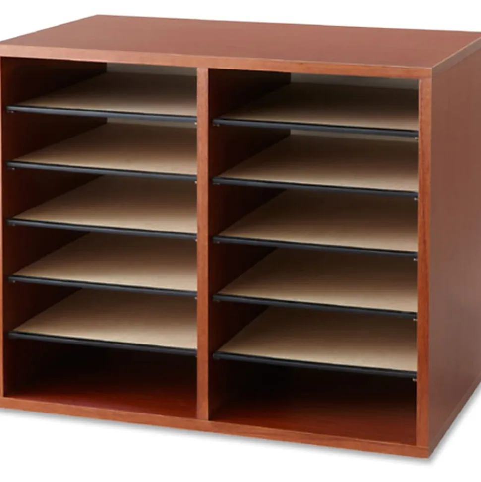 Safco® Adjustable Literature Organizer, 9" x 11 1/2" x 2 3/8", Cherry