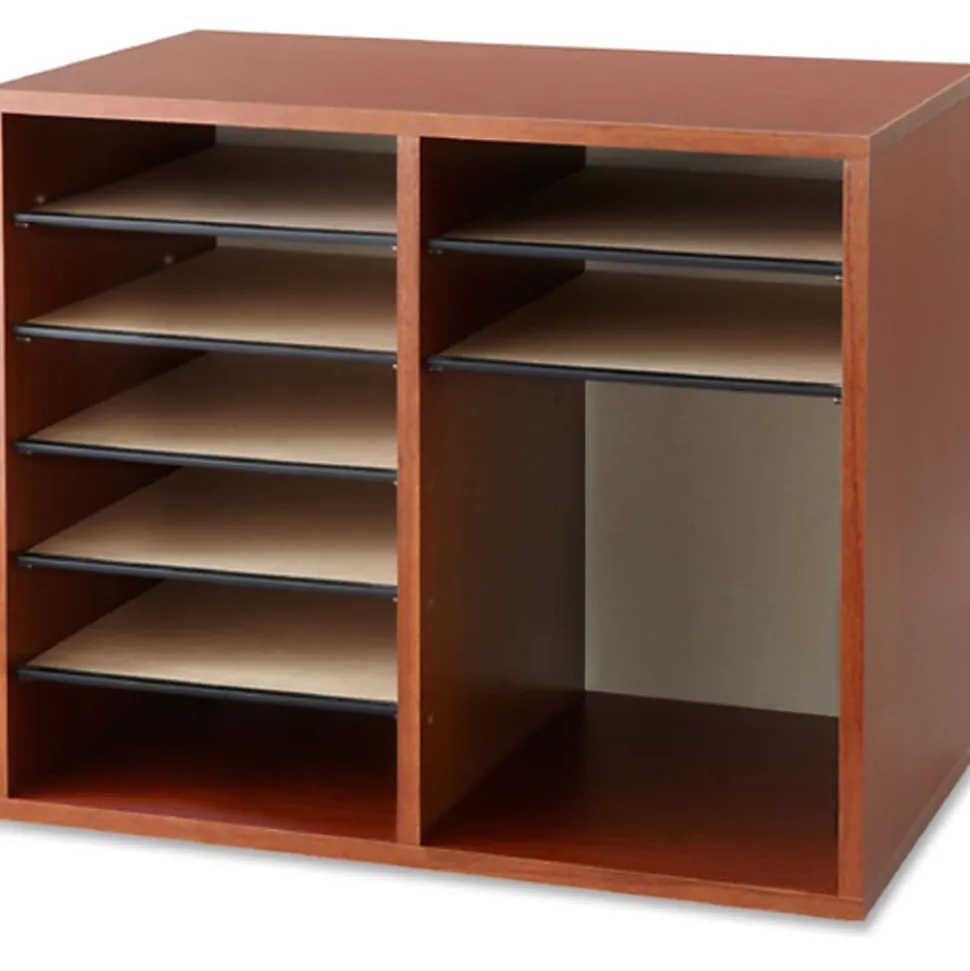 Safco® Adjustable Literature Organizer, 9" x 11 1/2" x 2 3/8", Cherry