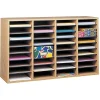 Safco® Adjustable Wood Literature Organizer, 24"H x 39-3/8"W x 11-3/4"D, 36 Compartments, Oak